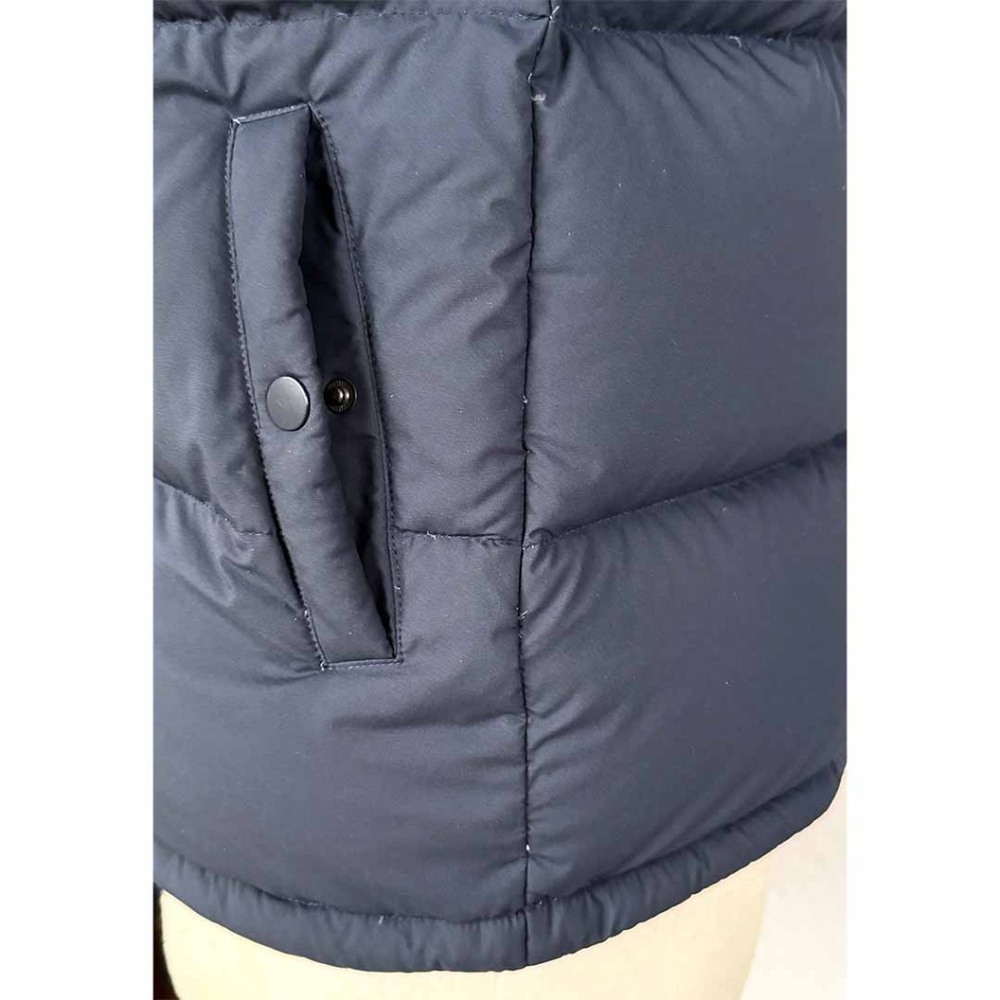 Aritzia Tna Women Medium Navy The Super Puff Vest Zip Hood EUC - Picture 6 of 13
